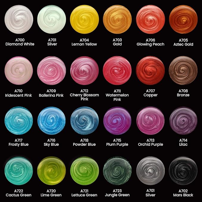 ARTEZA Watercolor Paint Set, 24 Metallic Watercolor Paints, Glitter Watercolor - Image 3
