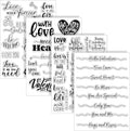 Whaline 4 Sheet Valentine's Day Words Clear Stamps Love Heart Silicone by Whaline