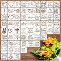 65Pcs Small Stencils for Painting on Wood Reusable, 3 Inch Reusable Stencil for by Hosomono