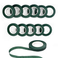 DF DUALFERV 12 Rolls Dark Green Floral Tape Stem Wrap, 1/2" Wide Flower Tape by DF+DUALFERV