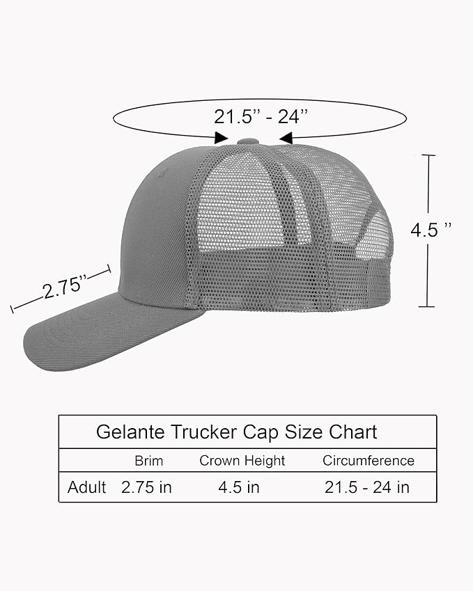 Gelante Mesh Trucker Hat Baseball Cap Structured Front Panel Wholesale LOT 12 Pack