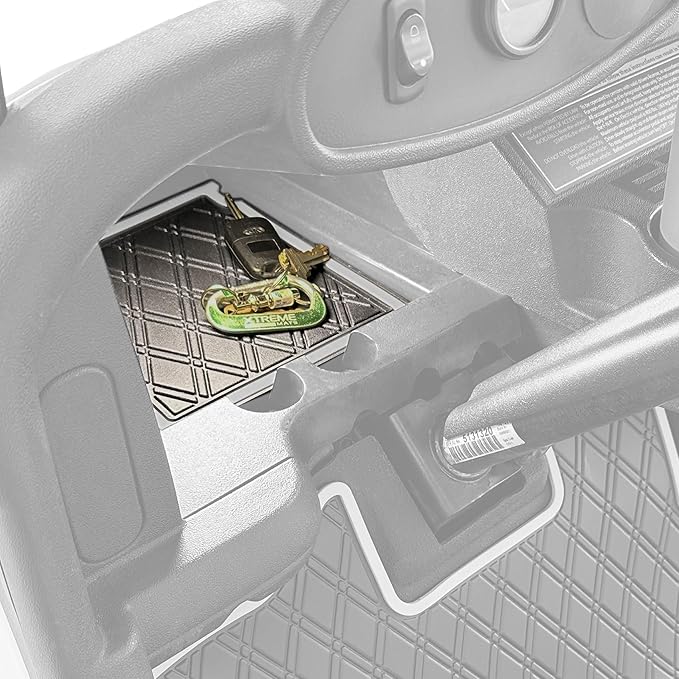 Xtreme MATS Dash Mat Compatible with EZGO RXV Golf Carts - Double Diamond Rubber Liner for GolfCar Cubbys and Dashes - Fits RXV Factory Dash - Golf Cart Accessory (Grey Trim, EZGO RXV)