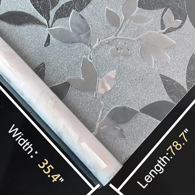 Window Privacy Film Decorative for Front Door, Bathroom Static Cling Stained - Image 8