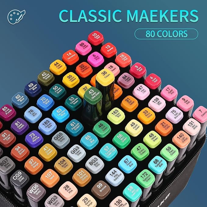 Alcohol Markers, 120 Colors Dual Tip Permanent Art Markers - Image 2