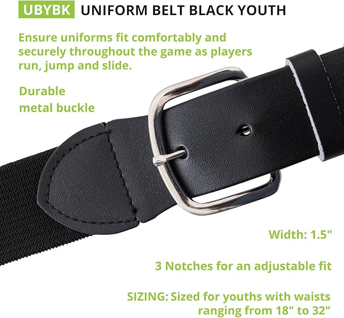 Champion Sports Baseball & Softball Belt – Stretch Fit Uniform Belt for Youth & Adult Players, Multiple Colors