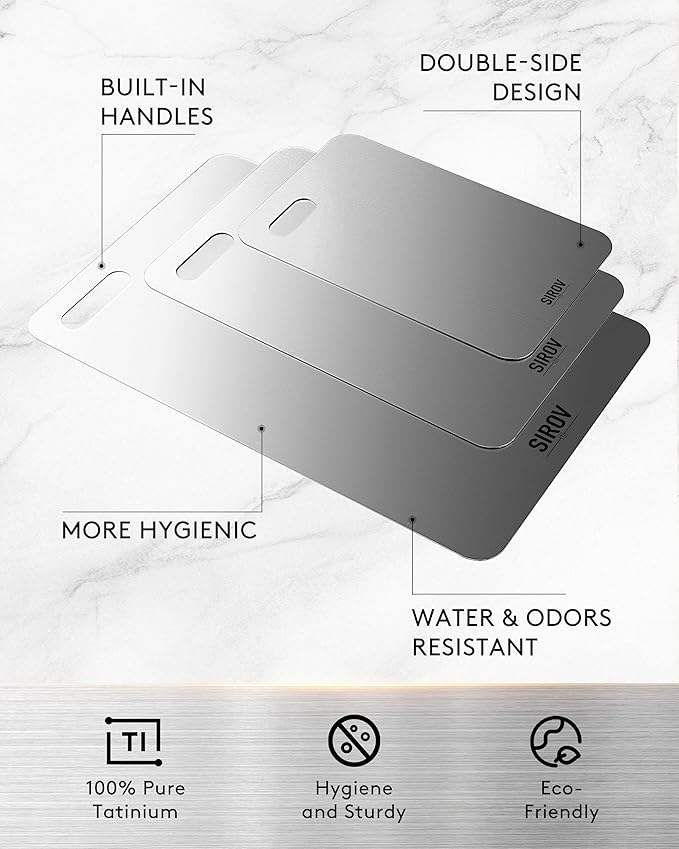 Titanium Cutting Board, Premium Titanium Cutting Board Set of 3, Pure Kitchen - Image 6