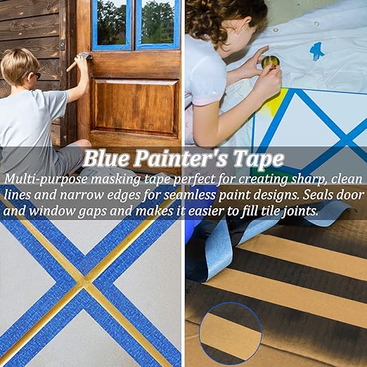 Premium Painters Tape, 10 Rolls Blue Tape Painters Masking Tape - Image 4