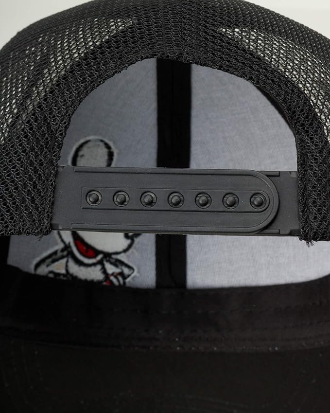 Disney Mickey Mouse Trucker Hat, Striped Snapback Baseball Cap for Men, Black, One Size