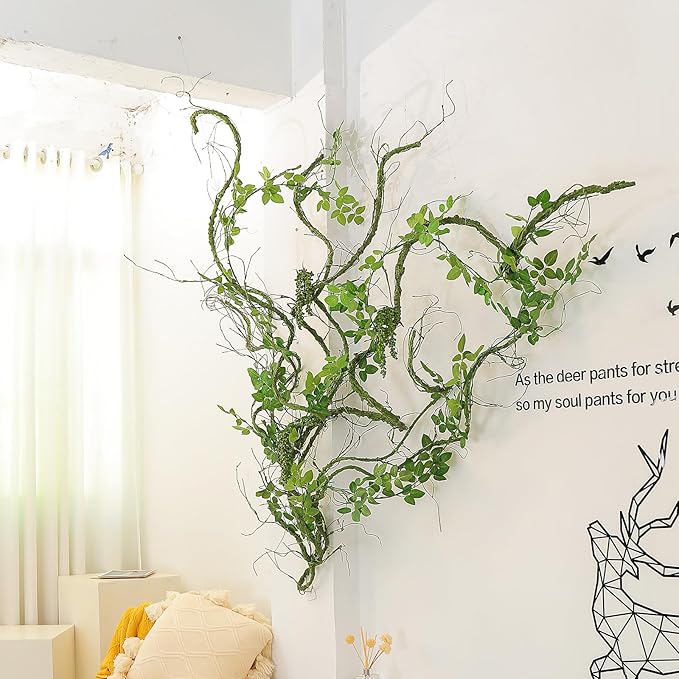 118 inch Big Artificial Green Tree Branches Ivy Grapevine Garland Fake Tree - Image 6