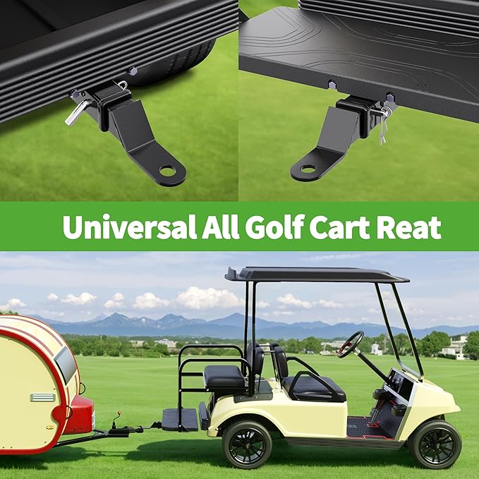 10L0L Deluxe Golf Cart Trailer Hitch Kit, Fit for Backseat Footrest with 2" Receiver High-Strength Universal Fit, Seamless Compatibl Club Car, EZGO, Yamaha, Ideal for Golf Cart Trailers