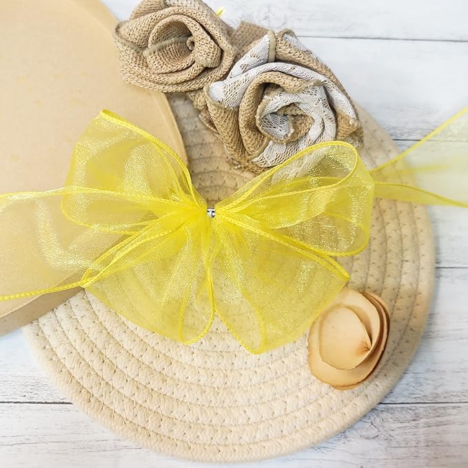 CT CRAFT LLC Sheer Organza Wired Ribbon 2.5" x 50Yards Yellow - Image 7