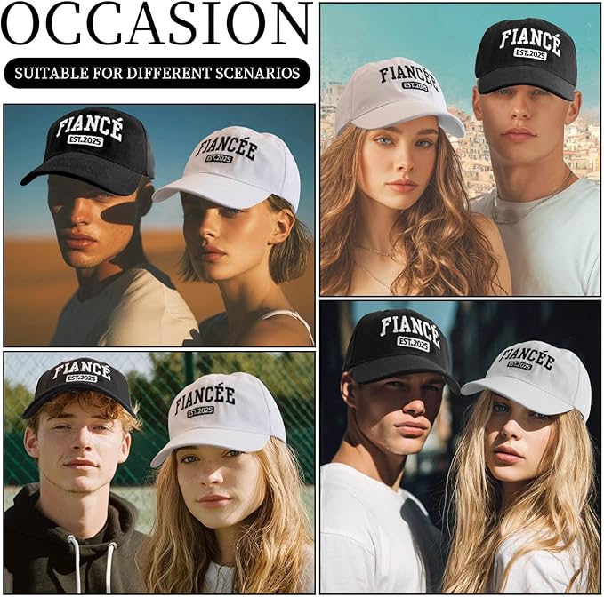 Embroidered Baseball Cap Women Men Engagement Anniversary Honeymoon Wedding Gifts Newlyweds Couples Adjustable Hats