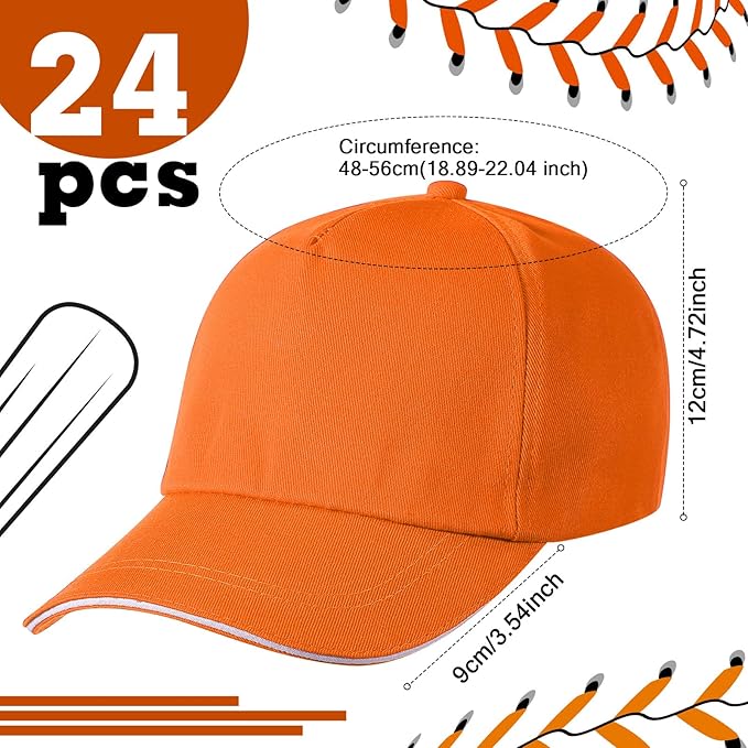 Shyyween Kids Baseball Caps Youth Adjustable Plain Baseball Hats Cotton Blank Hats Bulk for Girls Boys Sport Team