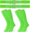 JASGOOD 2 Pack Baseball Socks and Belt Combo Set Softball Socks and Belts Elastic Waist Belt for Youth and Adult Boys