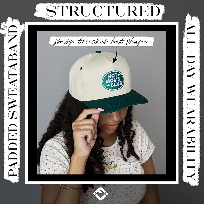 Funky Junque Trucker Hat Women Men 2-Tone Baseball Cap – Vintage Western Style Embroidered Snapback, Premium Cotton Blend
