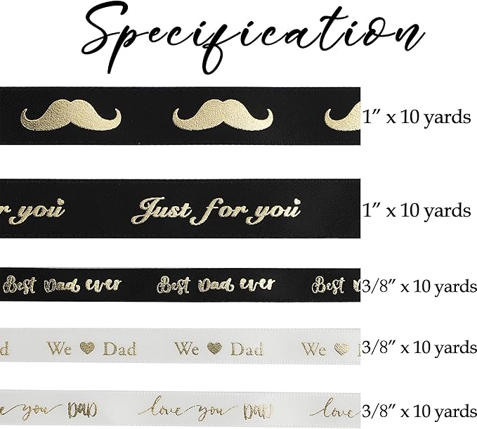MEEDEE Happy Father's Day Ribbon Fathers Day Decorations Gift Box Wrapping - Image 2