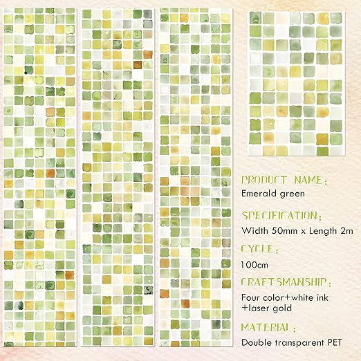 Green PET Tape for Journal Scrapbooking - Image 4
