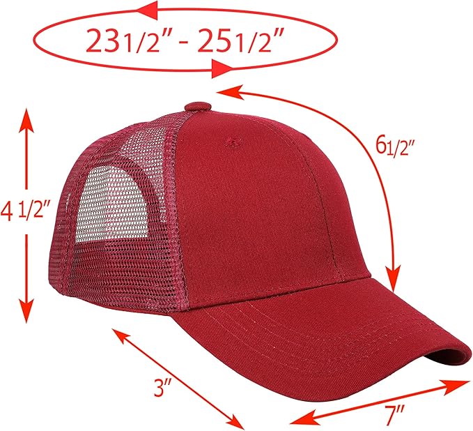Falari Trucker Hat Baseball Cap Structured Plain Design 6 Panel, Adjustable Size