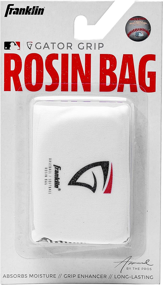 Franklin Sports MLB Gator Grip Rosin Bag - Multi Sport + Baseball + Softball - Absorbs Moisture White