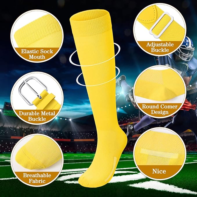 Haysandy Baseball or Softball Sock and Belt Combo Set 3 Football Baseball Socks with Softball Belt for Youth Boys Kids