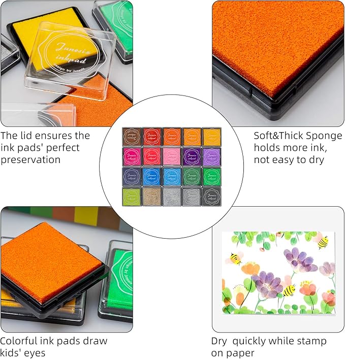 Ink Pad, 20 Colors Washable Finger Craft Ink Pad - Image 4