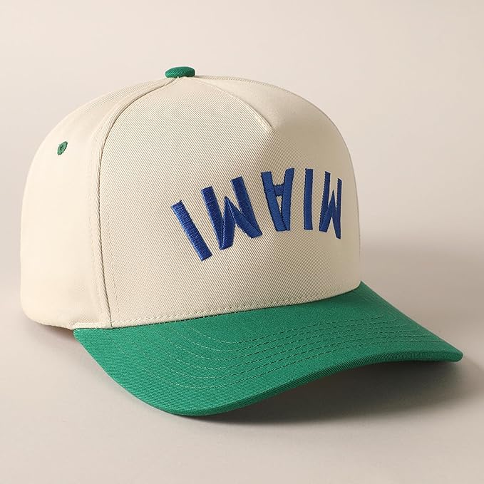 MIRMARU Two-Tone Vintage Canvas Trucker Hats for Men & Women, Adjustable Size Baseball Caps with Trendy Embroidered Design