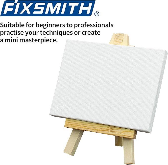 FIXSMITH 3x4 Inch Mini Stretched Canvas Easel Set- Bulk Pack of 12, Set - Image 2
