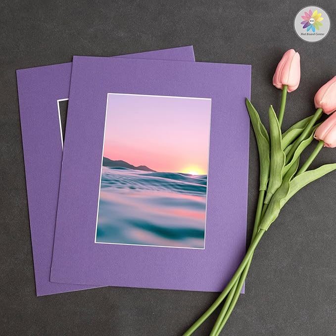 Mat Board Center, 8x10 for 5x7 Purple Color Mats - Image 7