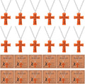 Tondiamo 24 Set Basketball Volleyball Cross Necklace with Card Sport Party Favors Charms Team Gift Bulk Religious Cross Necklace Christian Coach Gifts Jewelry for Sport Player Fans Men