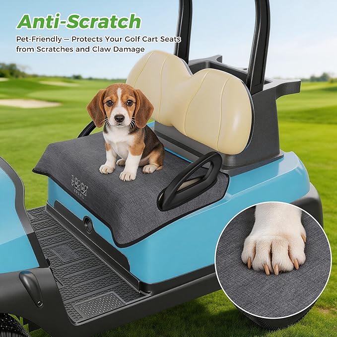 10L0L Universal Golf Cart Seat Covers/Seat Blanket for EZGO TXT/RXV & Club Car DS/Precedent, Breathable Seat Towel/Seat Cushions with Non-Slip Backing, All-Season Comfort (Not for Yamaha)