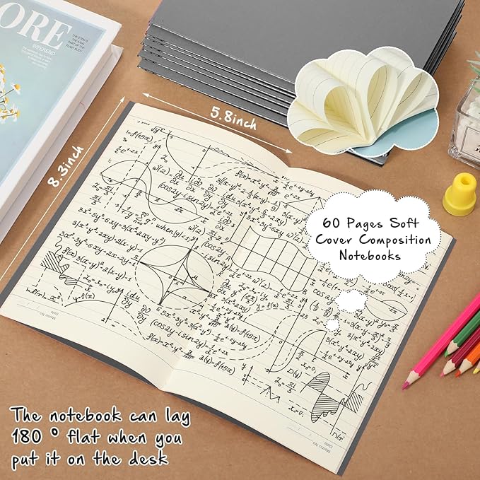 Handepo 100 Pack Composition Notebooks A5/A6 Ruled Lined Composition Kraft - Image 3