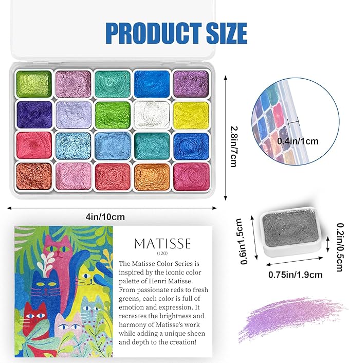 Mini Forestry Shifting Watercolor Painting Set, 40 Color Shifting Watercolor - Image 2