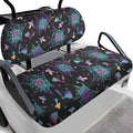 Yewatlles Colorful Halloween Web Mushroom Cart Waterproof Seat Covers,Smooth and Simple,No Stapler Required, Fits Golf Car, Club Car, Polyester Replacement Seat Cover Workout