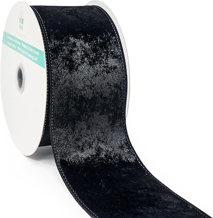 Black Velvet Ribbon 2.5 Inch x 10 Yards by CTCRAFTLLC