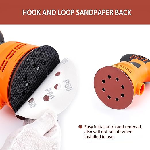 150pcs 60 Grit Sanding Discs, 5-Inch 8-Hole Sandpaper, - Image 4