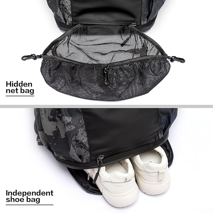 TUGUAN Baseball Backpack Equipment Bag for Adult with 2/4 Bat Holder & Fence Hook Lightweight Mens Softball Bag with Shoes Compartment Coaches Catchers Team Baseball Gear Bags Youth Boys