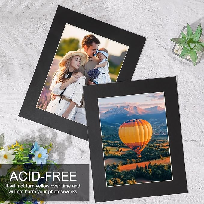 Prudiut 15 Pack 8x10 Black Picture Mats, Frame Mattes - Image 4