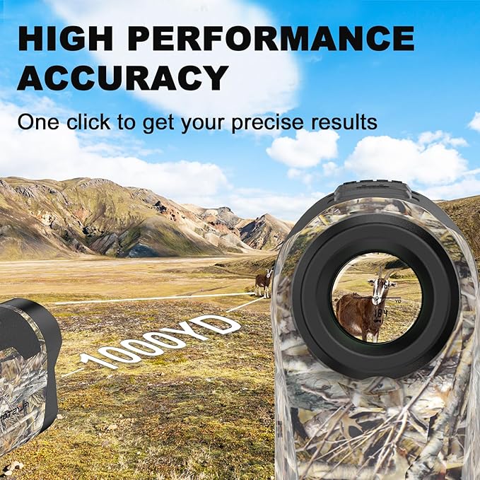 Precision Laser Rangefinder for Golf & Hunting, 800/1000/1300 m Range, 6X Magnification, Flagstick Locking with Flash Prompt, Slope Compensation & Angle Measurement, 0.3s Fast Measurement