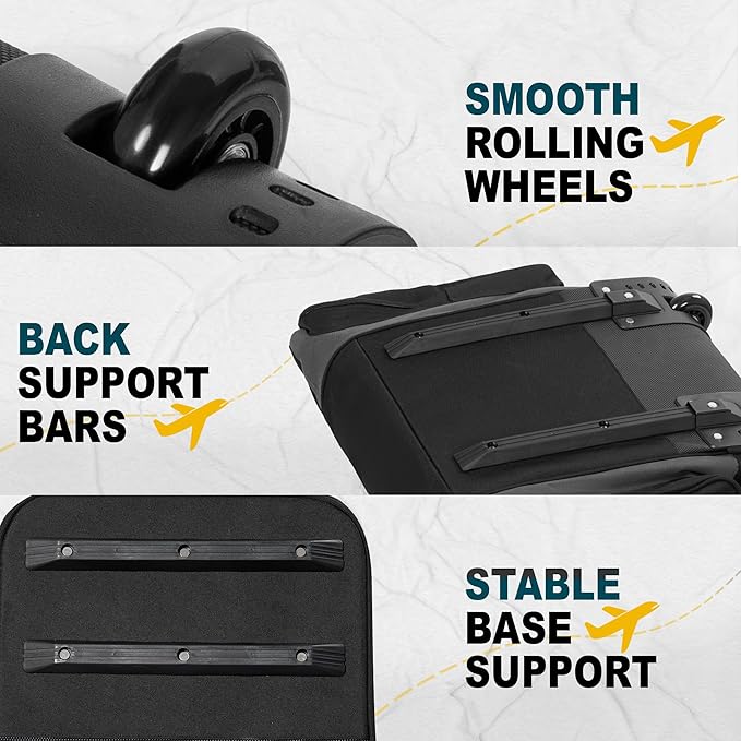 Soft-Sided Golf Travel Bags for Airlines with Wheels, Golf Club Travel Covers 900D Wear-Resistant Oxford, Waterproof, Universal Size