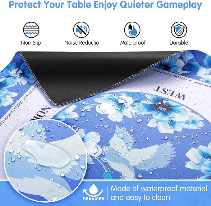 Mahjong Mat for Table 31.5x31.5Inch, Noise-Reducing American Mahjong Mat - Image 4