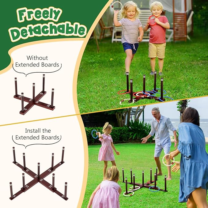Peradix Ring Toss Game for Kids, Indoor Outdoor Fun Holiday Lawn Yard Game for - Image 2