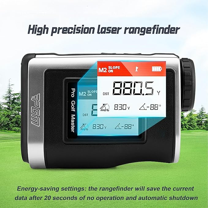PGM Golf Rangefinder with Slope, Red/Green OLED Display & 7X Magnification Laser Range Finder, 600/1300 Yards Golf Distance Finder with Pin Lock Vibration, Magnetic Mount & Type-C Rechargeable