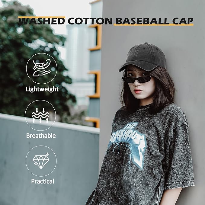 Zando Unisex Classic Baseball Caps Adjustable Sports Hats Outdoors Cotton Baseball Hat Cute Preppy Hat Golf Running Dad Hat