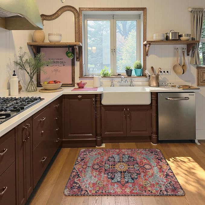Lahome Bohemian Floral Medallion Area Rug - Image 2
