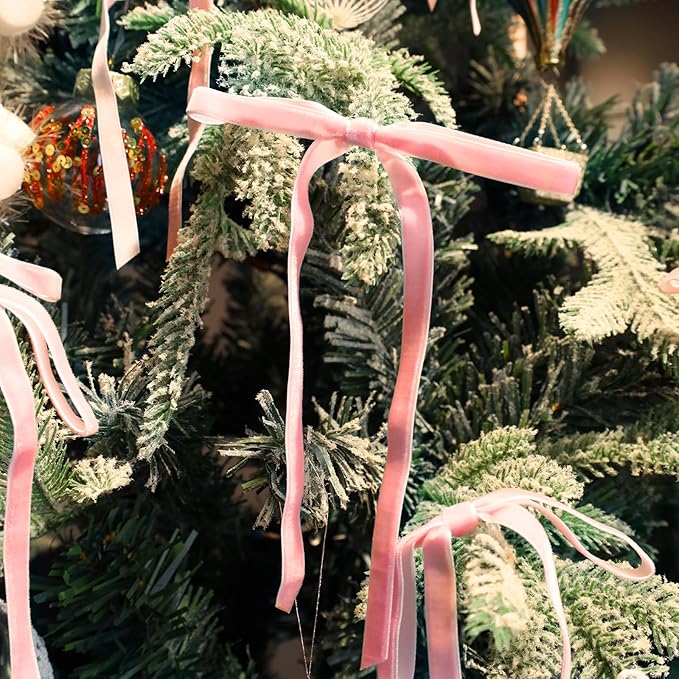 LaRibbons Thin Velvet Ribbon 3/8 Inch x 25 Yards, Gift Wrapping, Wreath Bow - Image 4