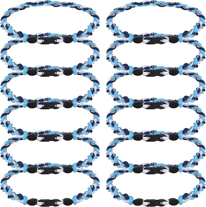 12Pack Baseball Necklaces for Boys, 18inches Braided Rope Tornado Titanium Sports Necklaces, Ideal for Baseball Team Gifts, Party Favors, Baseball Accessories Drip，Multi-Color