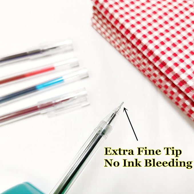 iNee 5 Colors Extra Fine Tip Water Erasable Fabric Marking Pen - Image 2