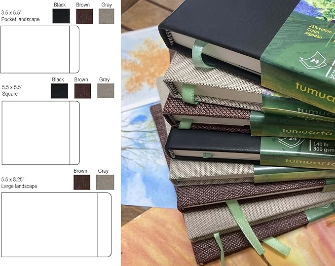 tumuarta Watercolor Journal, 140 LB, 300 GSM, Cotton Paper, Cold Press - Image 4