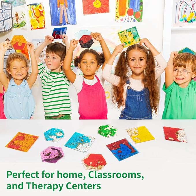 LONGKING 8-Pack Liquid Tiles for Kids, Soft Gel Liquid Sensory Toys for - Image 4
