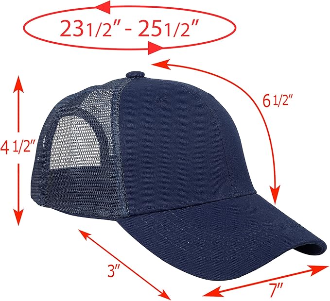 Falari Trucker Hat Baseball Cap Structured Plain Design 6 Panel, Adjustable Size